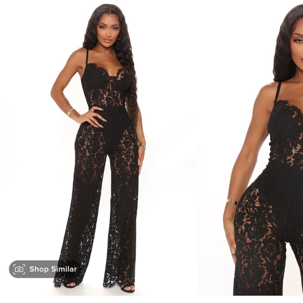 Evening Glow Lace Jumpsuit - Fashion Nova